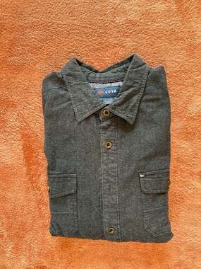 Cova Men's Quilted Lined Flannel Shirt Jacket, Charcoal Gray, Size L